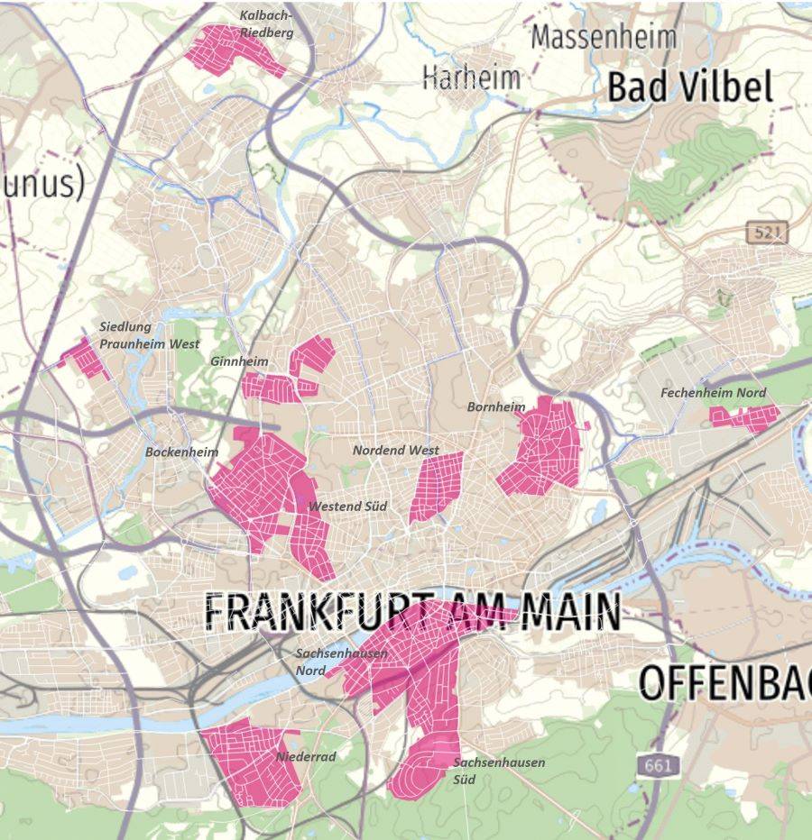 Glasfaser-Ausbaugebiete in Frankfurt am Main