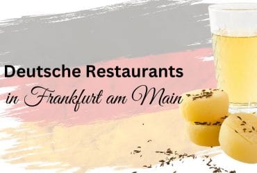 Los mejores restaurantes alemanes de Fráncfort del Meno: especialidades regionales y cocina de Fráncfort 32 Apfelwein und Handkäs mit Musik auf einer deutschen Flagge