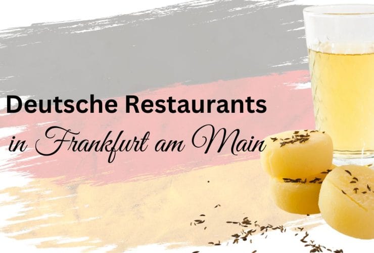 The best German restaurants in Frankfurt am Main: regional specialties and Frankfurt cuisine 27 Apfelwein und Handkäs mit Musik auf einer deutschen Flagge